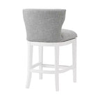 Swivel Counter Height Barstool White - 36in, Upholstered, Rubberwood Frame