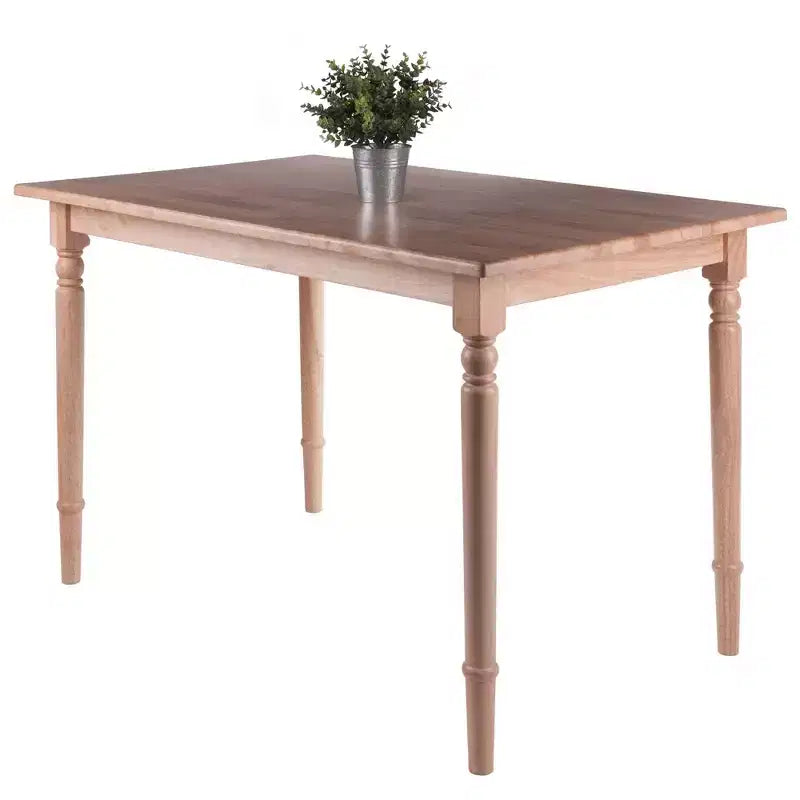 5pc Dining Table Set Natural - Rectangle Wood, 4 Chairs, Transitional Style