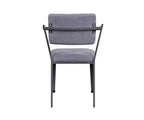 24" Cargo Fabric Chair Gray/Gunmetal: Linen Upholstery, Metal Frame, Tufted Design