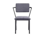 24" Cargo Fabric Chair Gray/Gunmetal: Linen Upholstery, Metal Frame, Tufted Design
