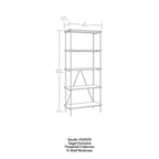 72.17" 5 Shelf Bookcase