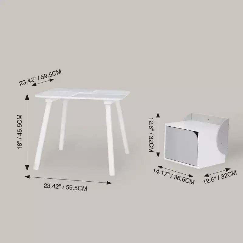 Biscay Bricks Table & Chairs Kids Furniture - Grey
