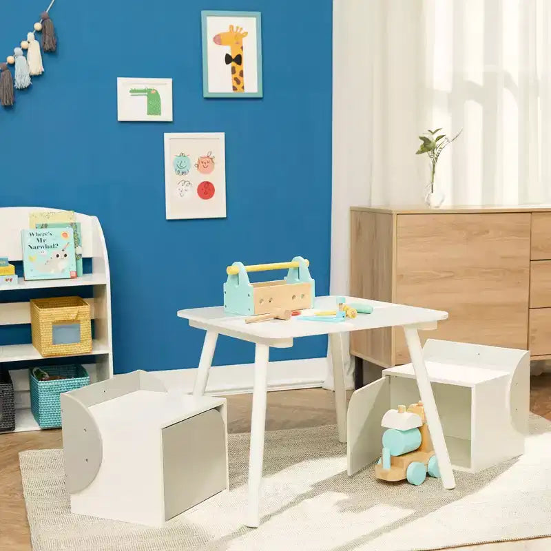 Biscay Bricks Table & Chairs Kids Furniture - Grey