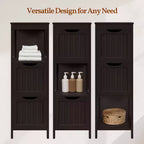 Wooden Bathroom Floor Cabinet Freestanding Side Storage Organizer with 2 Drawers