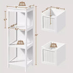 Wooden Bathroom Floor Cabinet Freestanding Side Storage Organizer with 2 Drawers