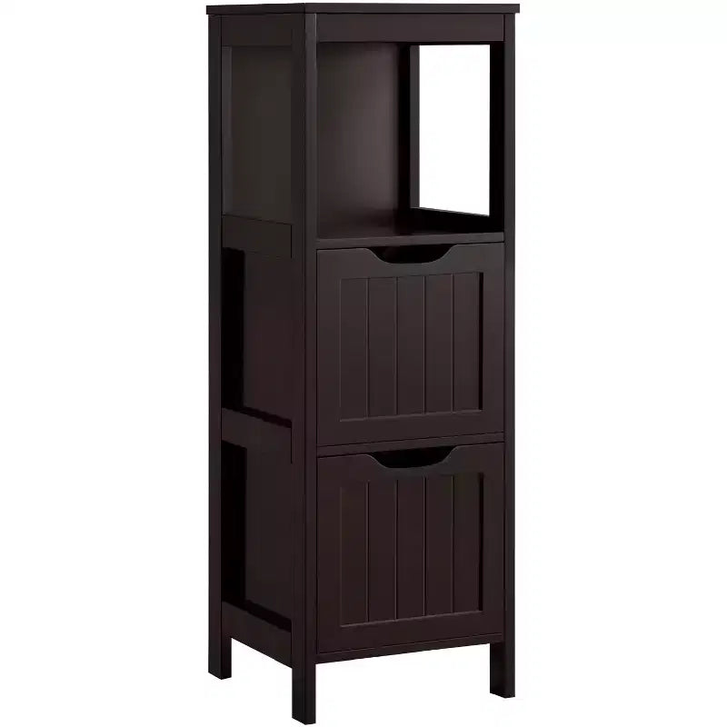 Wooden Bathroom Floor Cabinet Freestanding Side Storage Organizer with 2 Drawers