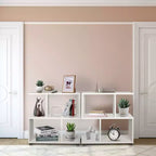 2 PCS 2-Tier Bookshelf S Shaped Bookcase Storage Rack Display Shelf w/ Foot Mats